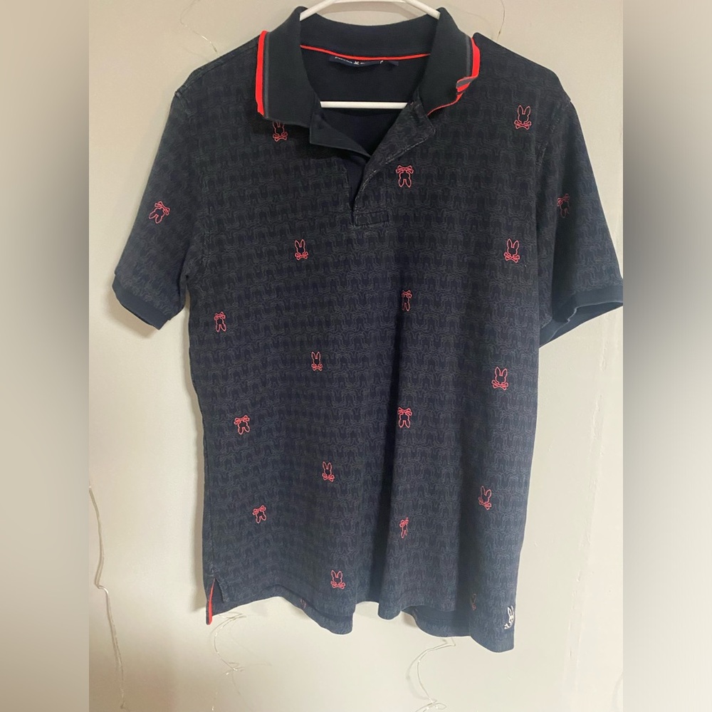 Dark blue psycho bunny polo size L